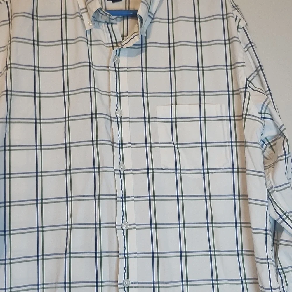 J.crew White and Navy Checkered Shirt